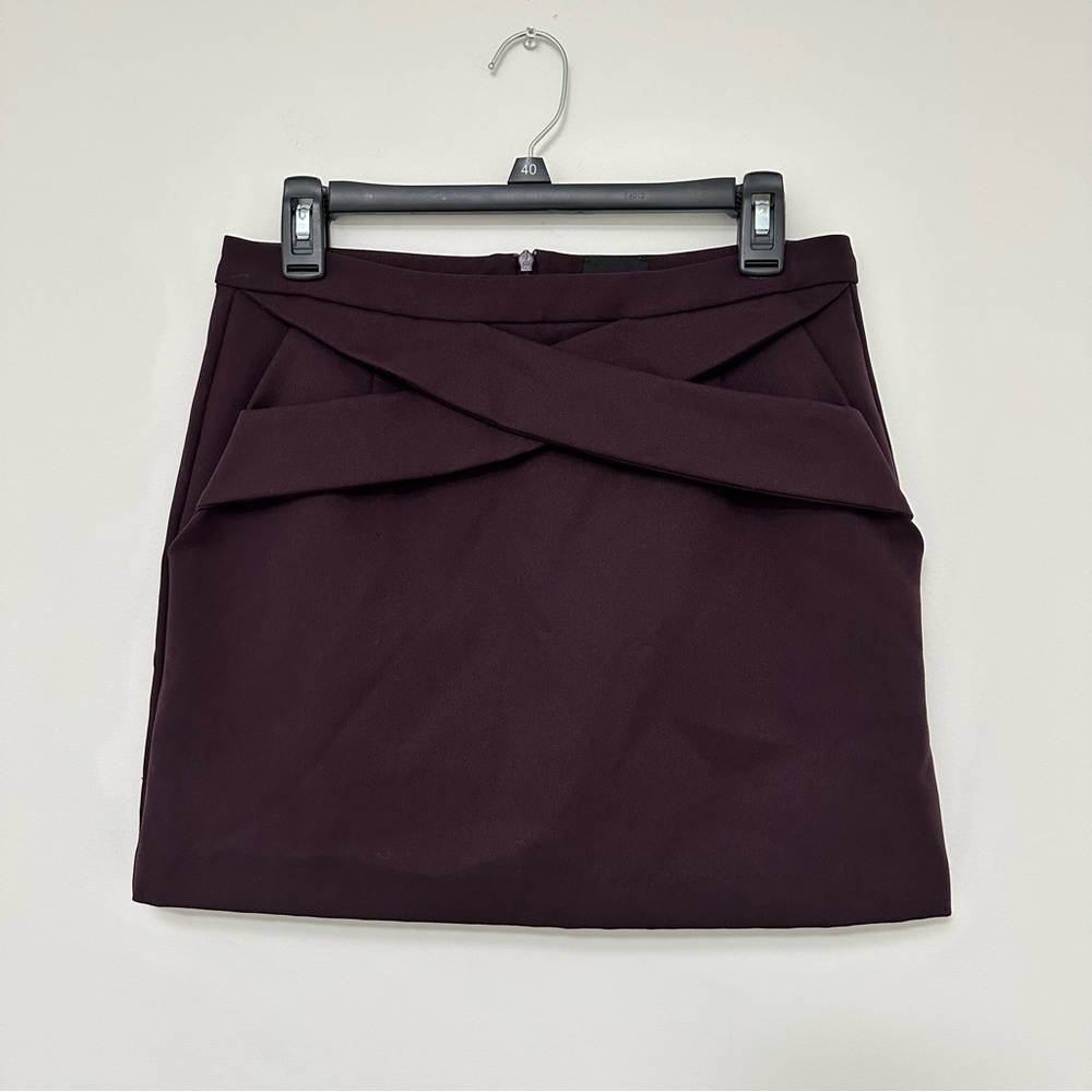 Women’s Wrap Accent High Waist Mini Skirt in Deep Plum by Pure Navy Size 6